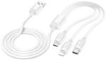 hoco. kábel 3 az 1-ben USB A - Lightning / Micro USB / Type-C 2A X76 1 m fehér