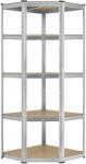 Juskys Sarokpolc Basic 180x70x40 cm - ezüst (21093)