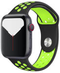 Apple Watch 1/2/3/4/5/6/7/8/9/SE (38/40/41mm) TRPH szilikon óraszíj fekete-zöld