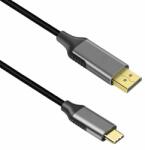 DeTech Кабел DeTech, USB C(м) Thumderbolt-3 към DP(м), 1.8m, 4K, черен (DF18397)