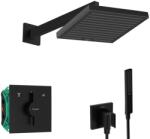 Hansgrohe - Set de duș cu baterie încastrată, cu corp, 26x26 cm, negru mat SANI21HHH401 (SANI21HHH401)