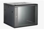 Hikvision Rackszekrény - 19" fali kivitel (9U, 600x450x500, fekete, egyrekeszes, üvegajtós, max. 40 kg) DS-XS6409-S/B (DS-XS6409-S/B)