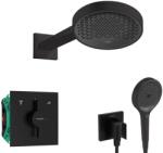 Hansgrohe - Set de duș cu baterie încastrată, cu corp, diametru 25 cm, 3 jeturi, negru mat SANI21HHH405 (SANI21HHH405)