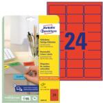 AVERY Etikett AVERY L6034-20 63, 5x33, 9mm univerzális piros 480 címke/doboz 20 ív/doboz (L6034-20) - vectraline