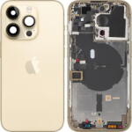 Apple Piese si componente Capac Baterie Apple iPhone 14 Pro, Cu Carcasa Mijloc, Auriu, Swap (cap/iphone14pro/cu/auriu/sw)