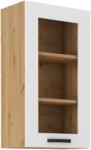 TEMPO KONDELA Felső szekrény, fehér/artisan tölgy, LULA 40 GS-90 1F - sprintbutor