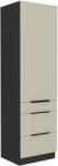 TEMPO KONDELA Magas szekrény, cashmere/fekete, ARAKA 60 DKS-210 3S1F - sprintbutor