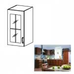 TEMPO KONDELA Felsőszekrény G30S üveggel, balos, dió Milano, SICILIA - sprintbutor