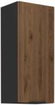 TEMPO KONDELA Felső szekrény, okapi dió/fekete, MENZO 40 G-90 1F - sprintbutor