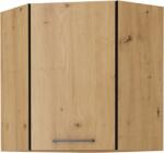 TEMPO KONDELA Felső szekrény, matt fekete/artisan tölgy, MONRO 60/60 GN-72 1F - sprintbutor