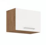 TEMPO KONDELA Felső szekrény, lancelot tölgy / fehér extra magas fényű HG, VEGA 50 GU-36 1F - sprintbutor