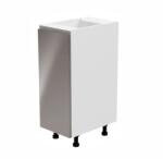 TEMPO KONDELA Alsószekrény, fehér/szürke extra magasfényű, balos, AURORA D30 - sprintbutor