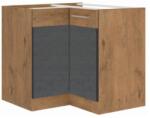 TEMPO KONDELA Alsó sarokszekrény, szürke matt/tölgy lancelot, VEGA 90x90 DN 1F BB - sprintbutor