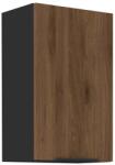 TEMPO KONDELA Felső szekrény, okapi dió/fekete, MENZO 45 G-72 1F - sprintbutor