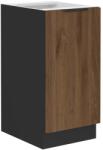 TEMPO KONDELA Alsó szekrény, okapi dió/fekete, MENZO 40 D 1F BB - sprintbutor