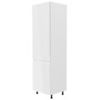 TEMPO KONDELA Hűtő beépítő szekrény, fehér/fehér extra magasfényű, balos, AURORA D60ZL - sprintbutor