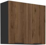 TEMPO KONDELA Felső szekrény, okapi dió/fekete, MENZO 80 G-72 2F - sprintbutor