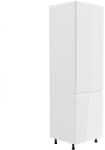 TEMPO KONDELA Hűtő beépítő szekrény, fehér/fehér extra magasfényű, jobbos, AURORA D60ZL - sprintbutor