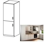 TEMPO KONDELA Hűtő beépítő konyhaszekrény D60ZL, balos, fehér/sosna Andersen, SICILIA - sprintbutor - 59 310 Ft