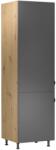 TEMPO KONDELA Magas hűtő beépítő szekrény, artisan tölgy/szürke matt, univerzális, LANGEN D60ZL - sprintbutor