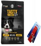Biofeed Tasty Dogs Life kutyaeledel csirkével 15 kg (közepes és nagytestű fajták) + INGYENES Zippy kutyapóráz, piros színű