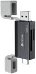 DEVIA Card reader Devia Cititor Card 2in1 Leopard Series USB si Type-C, High-Speed 3.0, SD/TF, Negru (DVCCLS3HSN) - pcone