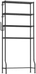 SONGMICS Tároló polc WC fölé, helytakarékos tároló állvány, fekete 83x30x179cm (BTS023B01)