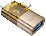 hoco. UA36E adapter - Lightning / Type-C (USB-C) / USB - OTG adapter, arany