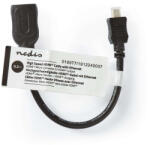 Nedis Cablu HDMI de mare viteză cu Ethernet | Conector Micro HDMI | Ieșire HDMI | 4K@30Hz | 10.2 Gbps | 0.20 m | Rotund | ABS / PVC | Negru | Cu ambalaj din hârtie (CVGT34790BK02)