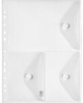 VIQUEL Irattartó tasak, A4, PP, patentos, 3 rekeszes, VIQUEL Pockets , áttetsző (478016-08) - kellekanyagonline