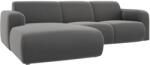 Windsor & Co Szürke bársony sarokkanapé Windsor & Co Lola 250 cm, bal (WIN_LC_184_F1_LOLA6)