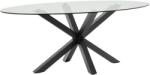 Kave Home Üveg étkezőasztal Kave Home Argo II. 200 x 100 cm fekete fém talppal (LF-CC1355C05)