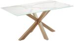 Kave Home Fehér porcelán étkezőasztal Kave Home Argo 180 x 100 cm természetes fém talppal (LF-C430K05)