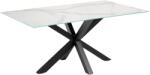Kave Home Fehér porcelán étkezőasztal Kave Home Argo 200 x 100 cm fekete alappal (LF-C408K05)
