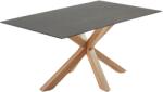 Kave Home Fekete porcelán étkezőasztal Kave Home Argo 160 x 90 cm természetes fém talppal (LF-C437K09)