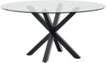 Kave Home Üveg étkezőasztal Kave Home Argo 150 cm fekete fém talppal (LF-CC1353C07)