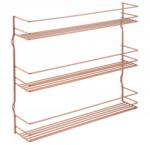 Metaltex Réz Könyvespolc, 3 polcos, fém, 36×32×8cm (443434)