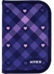 Kite Ученически несесер правоъгълен Kite Check and Hearts 621