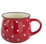 4home Cană ceramică Dots 770 ml, roșu, roșu, 770 ml