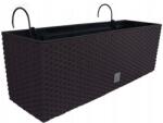 Prosperplast Jardiniera decorativa, suport metalic, imitatie ratan, maro, 58x18x19.5 cm, Rato Case W (DRC600W-440U)