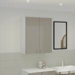 haaus Corp Baie Zaria, Suspendat, 2 Usi, Gri Lucios/Alb, MDF, L 60 x l 22 x H 72 cm (922610)