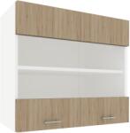 haaus Corp Superior Karo, 2 Usi, cu sticla, Lemn Natural/Alb, 80 x 30 x 60 cm (917302)