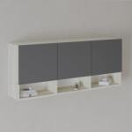 haaus Dulap suspendat Malmo, 3 Usi, Stejar Alb/Antracit, 144 x 27 x 60 cm (922818)