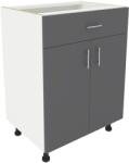 haaus Corp Baza Karo, 1 Sertar, 2 Usi, Antracit/Alb, 60 x 50 x 80 cm (917555)