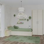 haaus Set dormitor Malmo V18, Pat 200 x 90 cm, Stejar Artisan/Argila (923600)