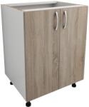 haaus Corp Baza Karo, 2 Usi, Stejar Sonoma Inchis/Alb, 60 x 50 x 80 cm (911966)