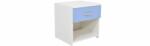 haaus Noptiera Leco, 1 Sertar, Alb/Bleu, 40 x 35 x 40 cm (910341)