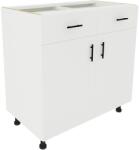 haaus Corp Baza Karo, 2 Sertare, 2 Usi, Alb, 80 x 50 x 80 cm (917241)