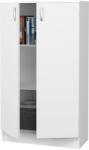haaus Biblioteca Flint, 2 Usi, Alba, 70 x 32 x 122 cm (916381)