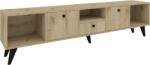 haaus Comoda TV Malta, 3 Usi, 3 Casete, Stejar Artisan, 180 x 30 x 45 cm (924881)